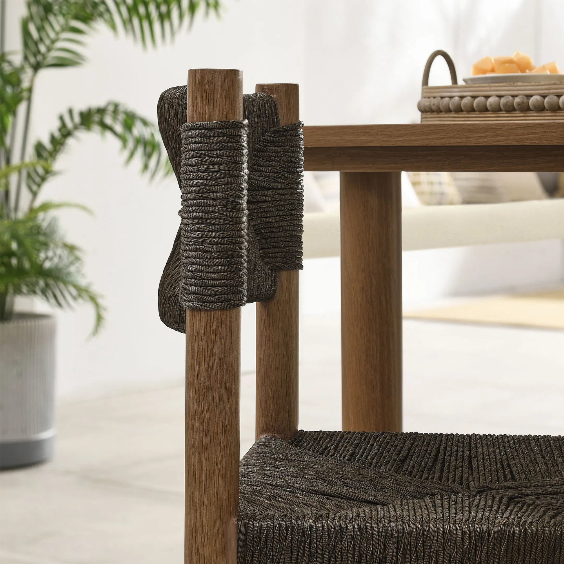 Spink Rattan and Aluminum Dining Side Chairs (Set of 2) by Evans & Londeen. Made from rattan, aluminum in a rustic style.