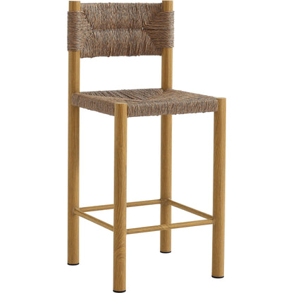 Spink Rattan and Aluminum Counter Stools (Set of 2) by Evans & Londeen. Made from rattan, aluminum in a rustic style.