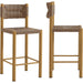 Spink Rattan and Aluminum Counter Stools (Set of 2) by Evans & Londeen. Made from rattan, aluminum in a rustic style.