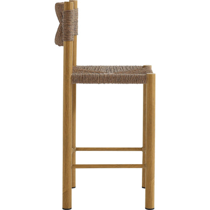 Spink Rattan and Aluminum Counter Stools (Set of 2) by Evans & Londeen. Made from rattan, aluminum in a rustic style.