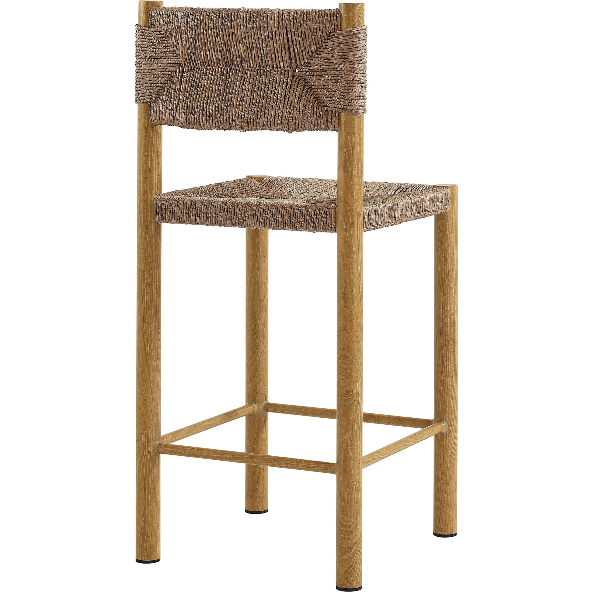 Spink Rattan and Aluminum Counter Stools (Set of 2) by Evans & Londeen. Made from rattan, aluminum in a rustic style.