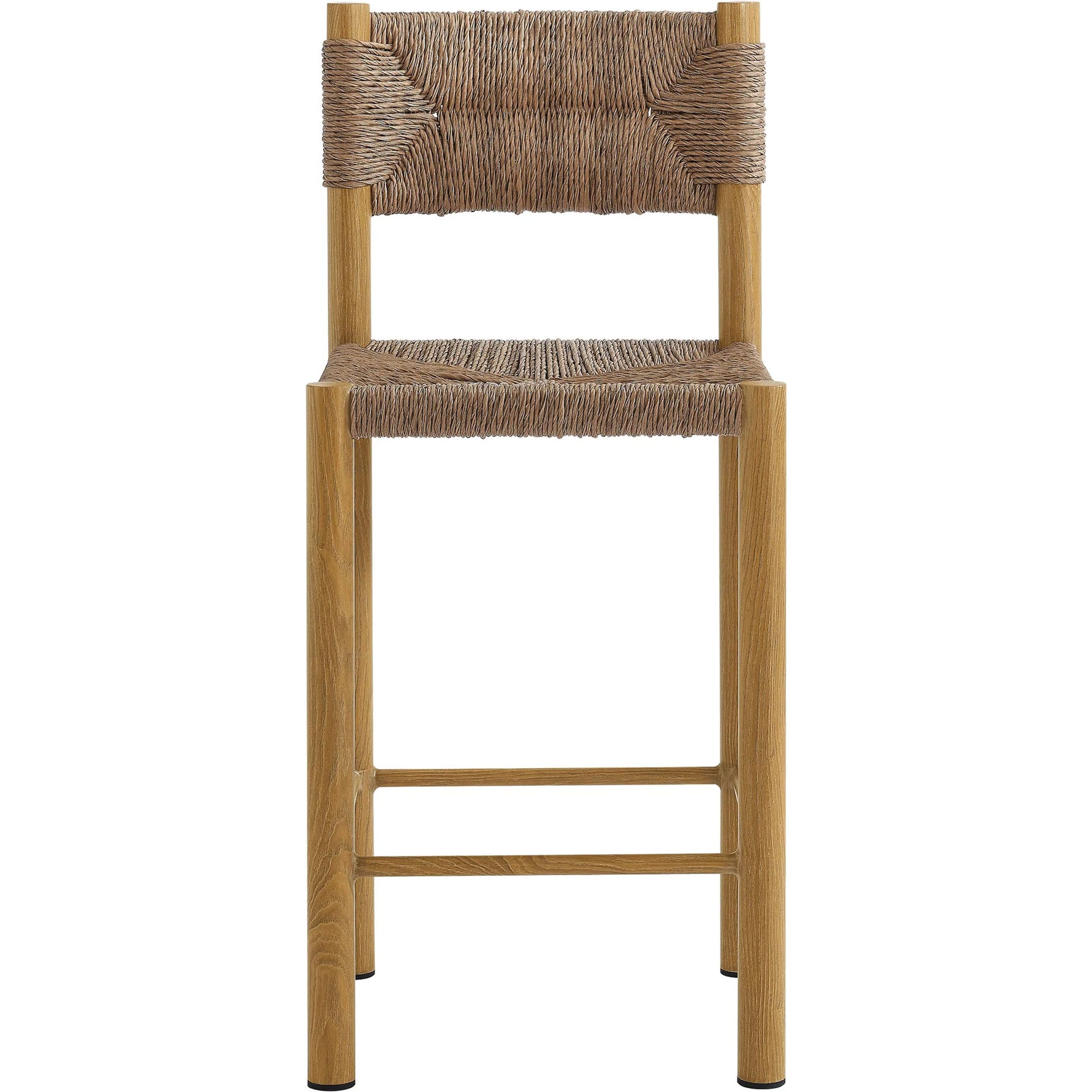 Spink Rattan and Aluminum Counter Stools (Set of 2) by Evans & Londeen. Made from rattan, aluminum in a rustic style.