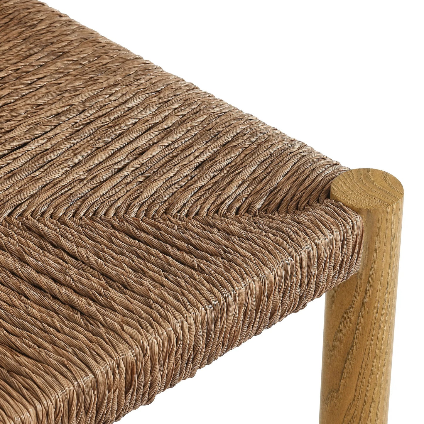 004 SI-2358076 | Closeup | Spink Rattan and Aluminum Counter Stools (Set of 2) by Evans & Londeen. Made from rattan, aluminum in a rustic style.