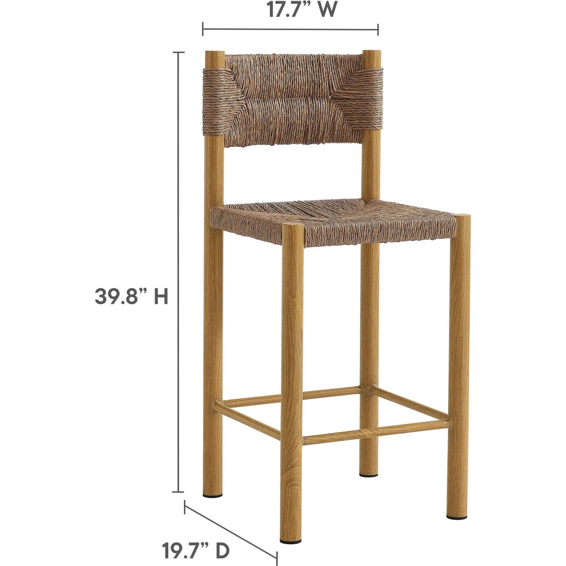 Spink Rattan and Aluminum Counter Stools (Set of 2) by Evans & Londeen. Made from rattan, aluminum in a rustic style.