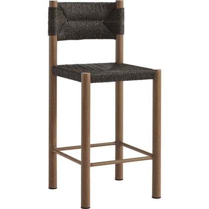 Spink Rattan and Aluminum Counter Stools (Set of 2) by Evans & Londeen. Made from rattan, aluminum in a rustic style.