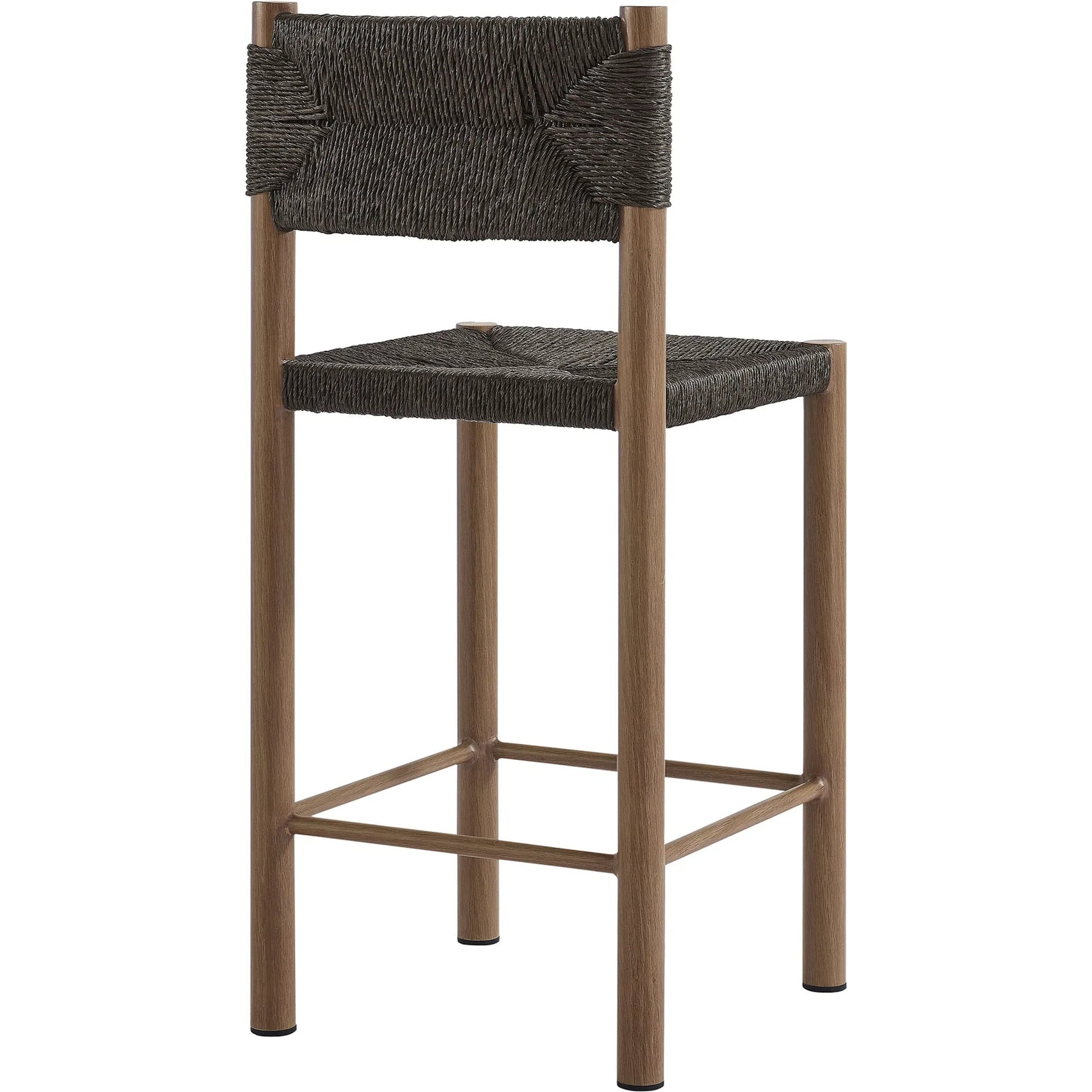 Spink Rattan and Aluminum Counter Stools (Set of 2) by Evans & Londeen. Made from rattan, aluminum in a rustic style.
