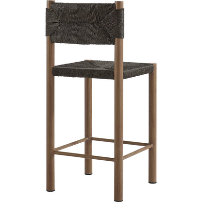 Spink Rattan and Aluminum Counter Stools (Set of 2) by Evans & Londeen. Made from rattan, aluminum in a rustic style.