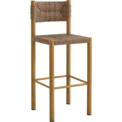 Spink Rattan and Aluminum Bar Stools (Set of 2) by Evans & Londeen. Made from rattan, aluminum in a rustic style.