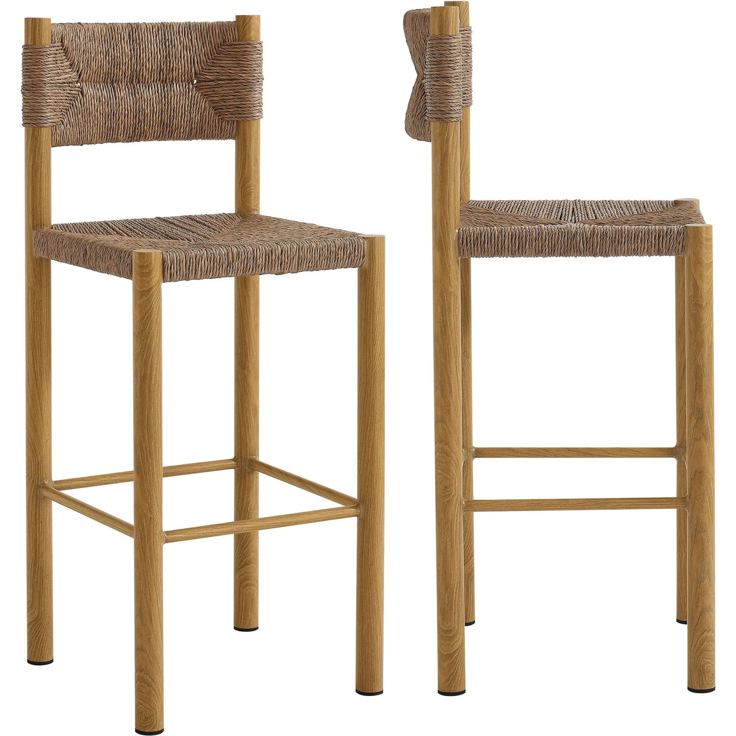 001 SI-2358078 | Primary Silo | Spink Rattan and Aluminum Bar Stools (Set of 2) by Evans & Londeen. Made from rattan, aluminum in a rustic style.