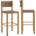 Spink Rattan and Aluminum Bar Stools (Set of 2) by Evans & Londeen. Made from rattan, aluminum in a rustic style.