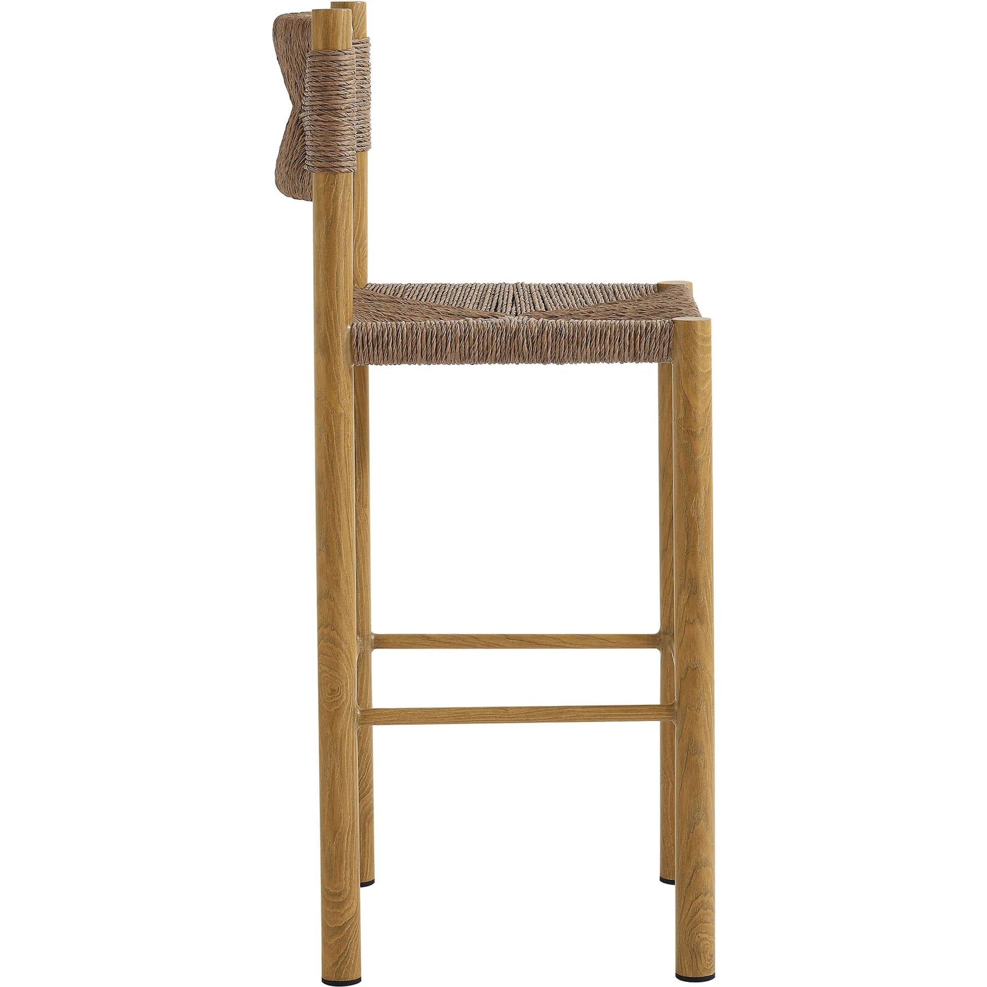 Spink Rattan and Aluminum Bar Stools (Set of 2) by Evans & Londeen. Made from rattan, aluminum in a rustic style.