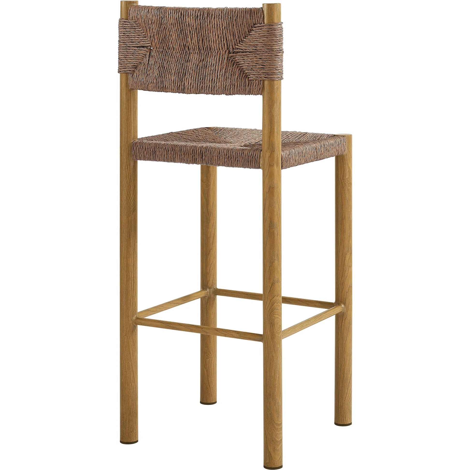 Spink Rattan and Aluminum Bar Stools (Set of 2) by Evans & Londeen. Made from rattan, aluminum in a rustic style.