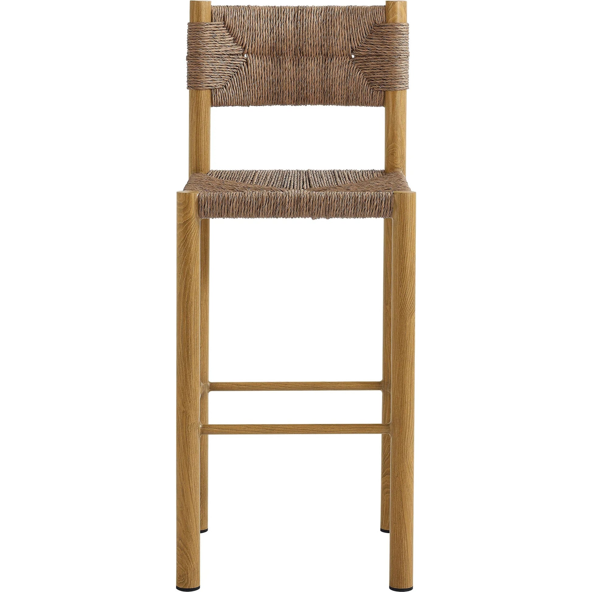 Spink Rattan and Aluminum Bar Stools (Set of 2) by Evans & Londeen. Made from rattan, aluminum in a rustic style.