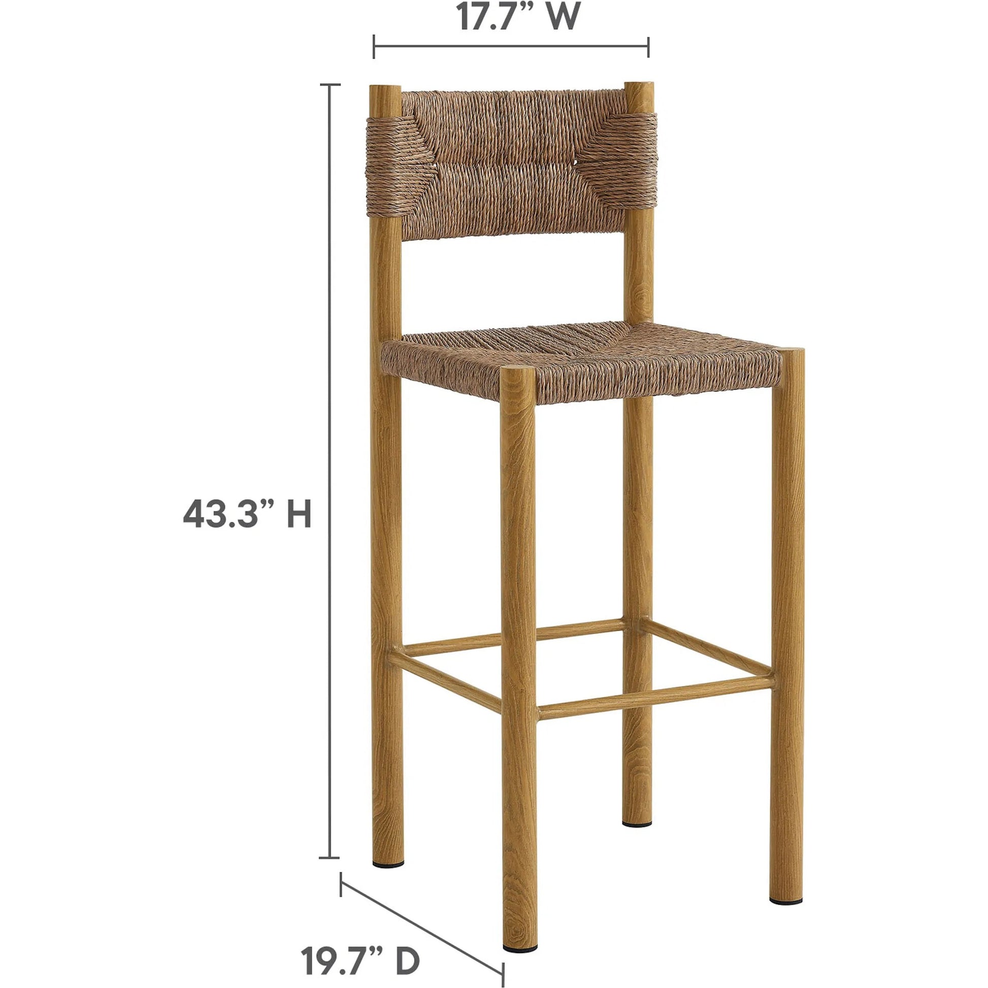 Spink Rattan and Aluminum Bar Stools (Set of 2) by Evans & Londeen. Made from rattan, aluminum in a rustic style.