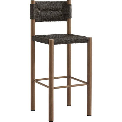 Spink Rattan and Aluminum Bar Stools (Set of 2) by Evans & Londeen. Made from rattan, aluminum in a rustic style.