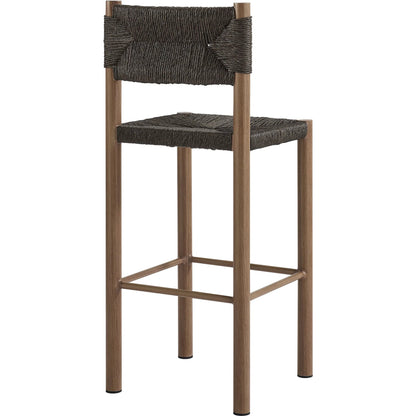 Spink Rattan and Aluminum Bar Stools (Set of 2) by Evans & Londeen. Made from rattan, aluminum in a rustic style.