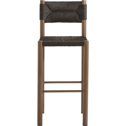 Spink Rattan and Aluminum Bar Stools (Set of 2) by Evans & Londeen. Made from rattan, aluminum in a rustic style.