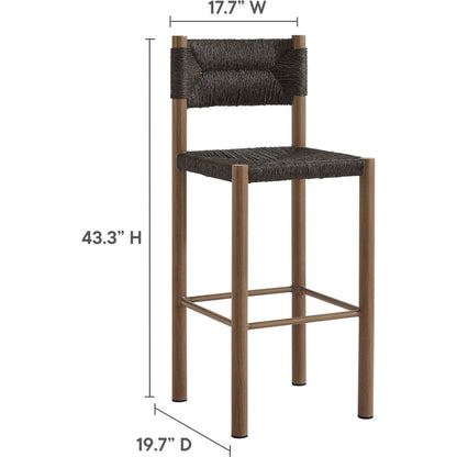 Spink Rattan and Aluminum Bar Stools (Set of 2) by Evans & Londeen. Made from rattan, aluminum in a rustic style.
