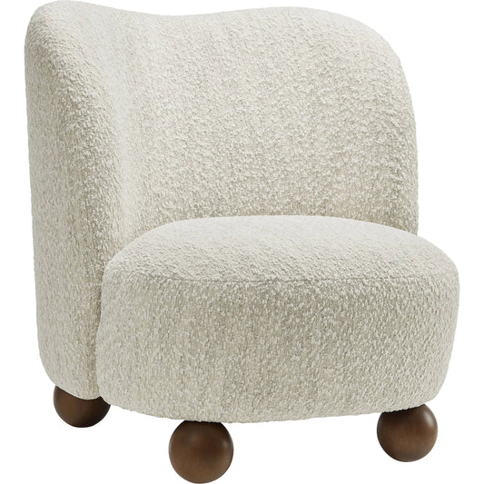 Yabucoa Boucle Accent Chair by Evans & Londeen. Made from boucle fabric in a unique style.