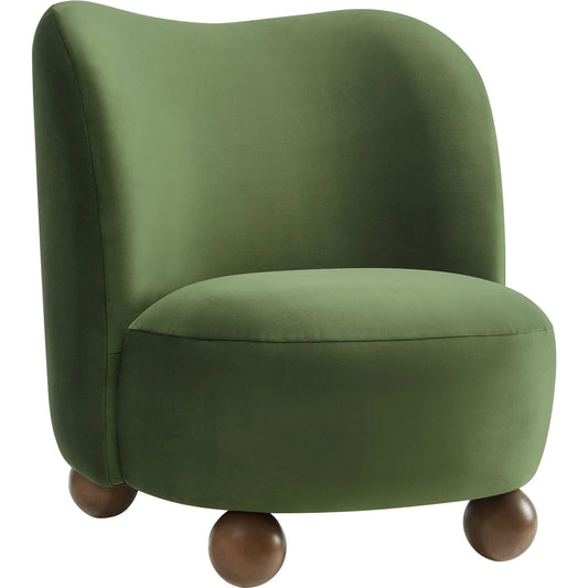 Yabucoa Accent Chair by Evans & Londeen. Made from performance velvet in a unique style.
