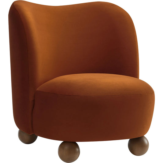 Yabucoa Accent Chair by Evans & Londeen. Made from performance velvet in a unique style.