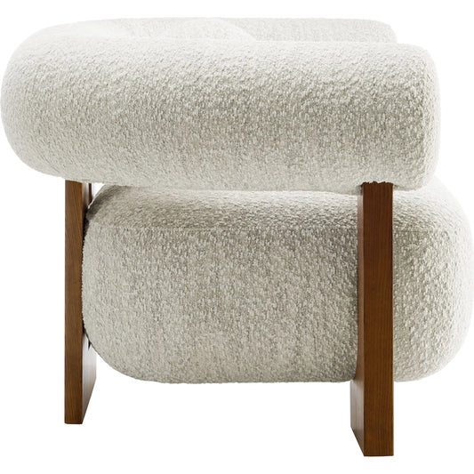 Roane Boucle Accent Chair by Evans & Londeen. Made from boucle in a unique style.