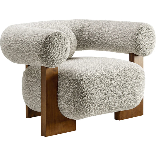 Roane Boucle Accent Chair by Evans & Londeen. Made from boucle in a unique style.
