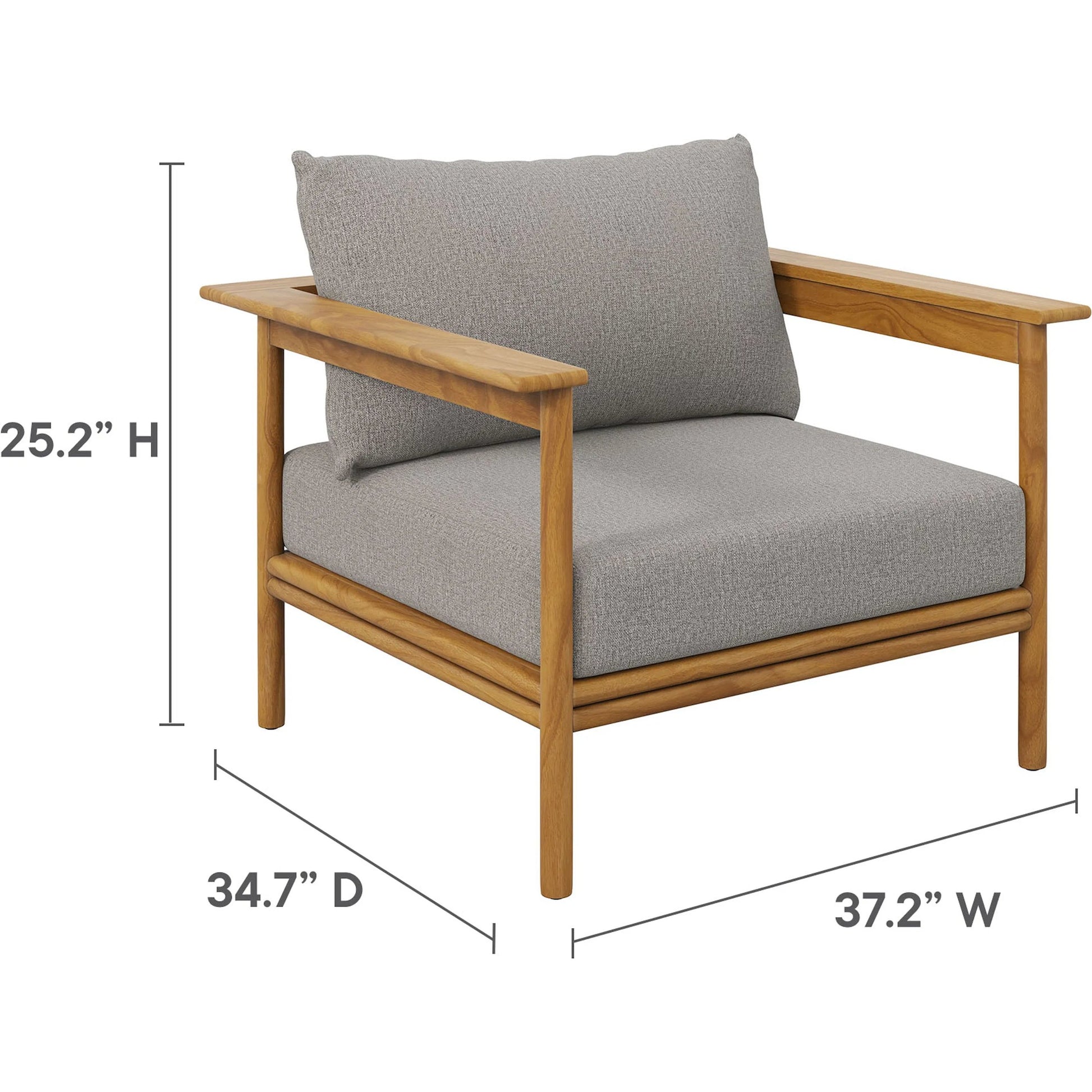 Juab Teak Wood Armchair by Evans & Londeen. Made from teak wood in a transitional style.
