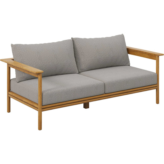 Osawatomie Outdoor Teak Wood Sofa by Evans & Londeen. Made from teak wood in a unique style.