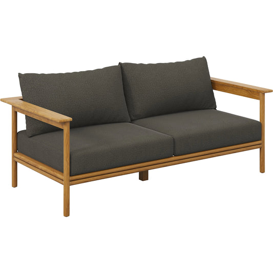 Osawatomie Outdoor Teak Wood Sofa by Evans & Londeen. Made from teak wood in a unique style.