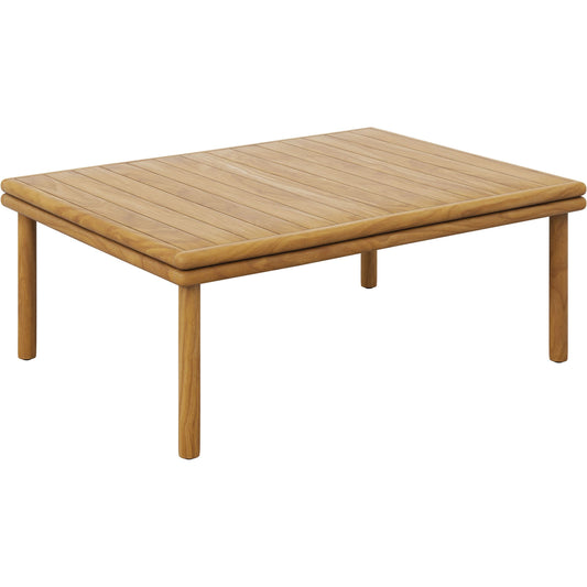 Osawatomie Outdoor Teak Wood Coffee Table by Evans & Londeen in natural. Made from teak wood in a unique style.