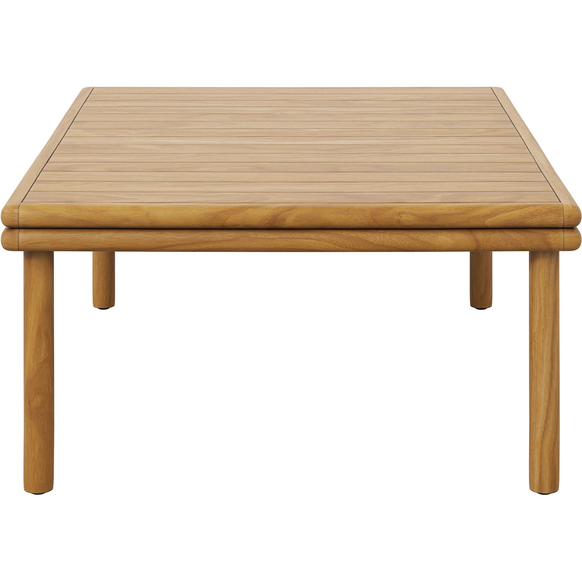 Juab Teak Wood Coffee Table by Evans & Londeen in natural. Made from teak wood in a transitional style.
