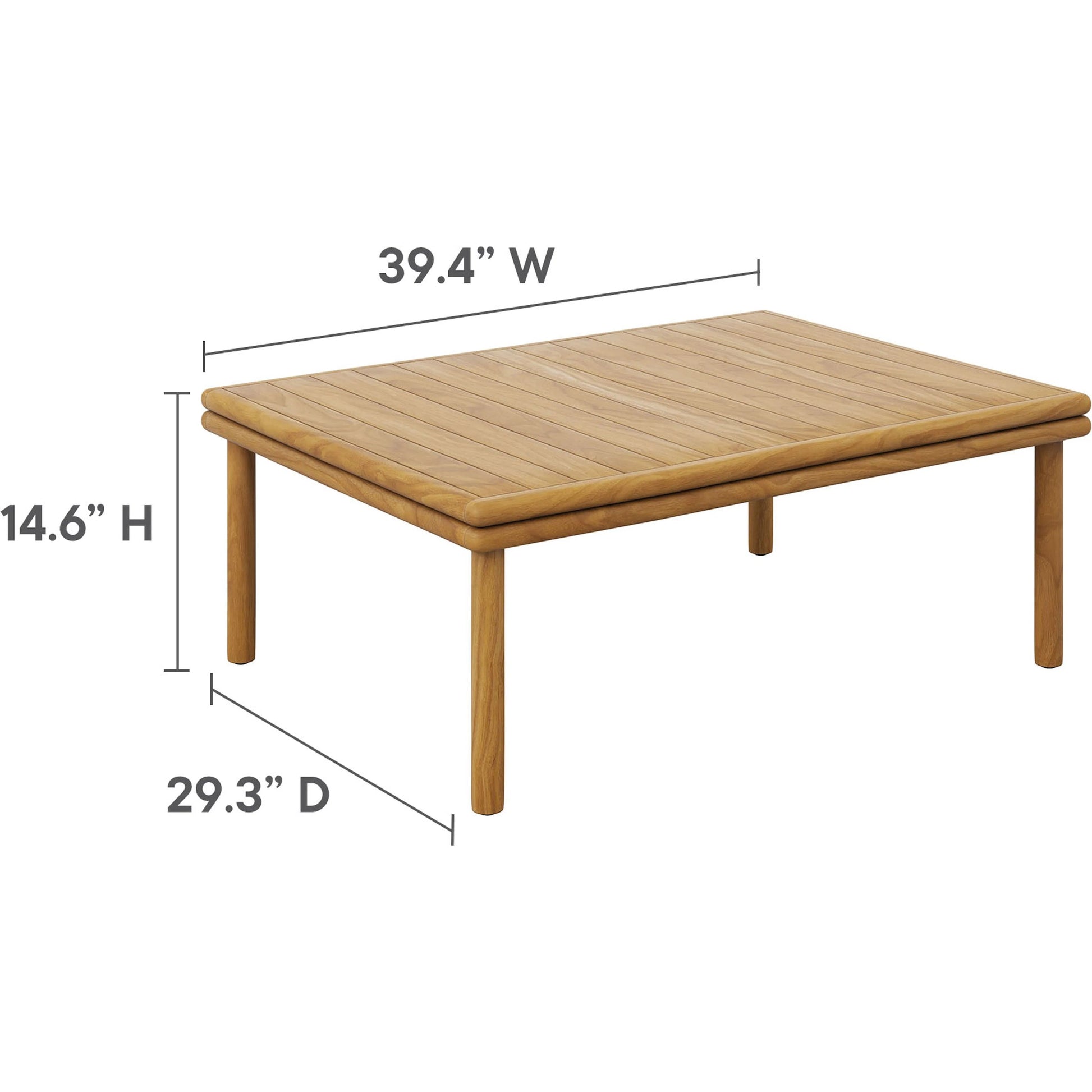 Juab Teak Wood Coffee Table by Evans & Londeen in natural. Made from teak wood in a transitional style.