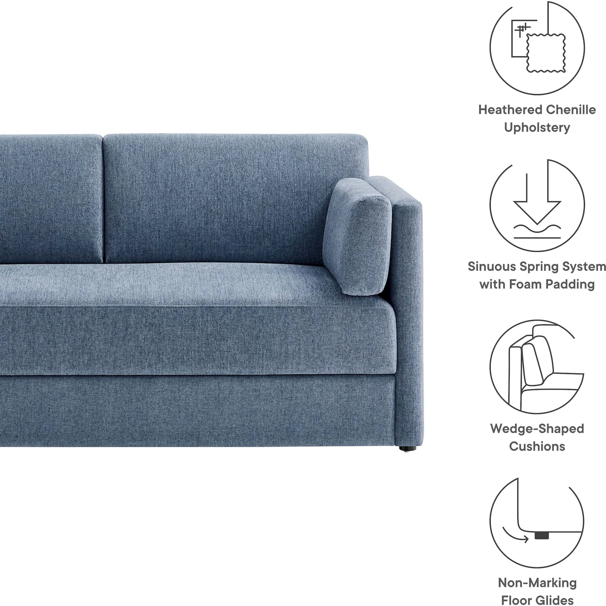 Carlisle Heathered Chenille Sofa by Evans & Londeen. Made from heathered chenille in a transitional style.