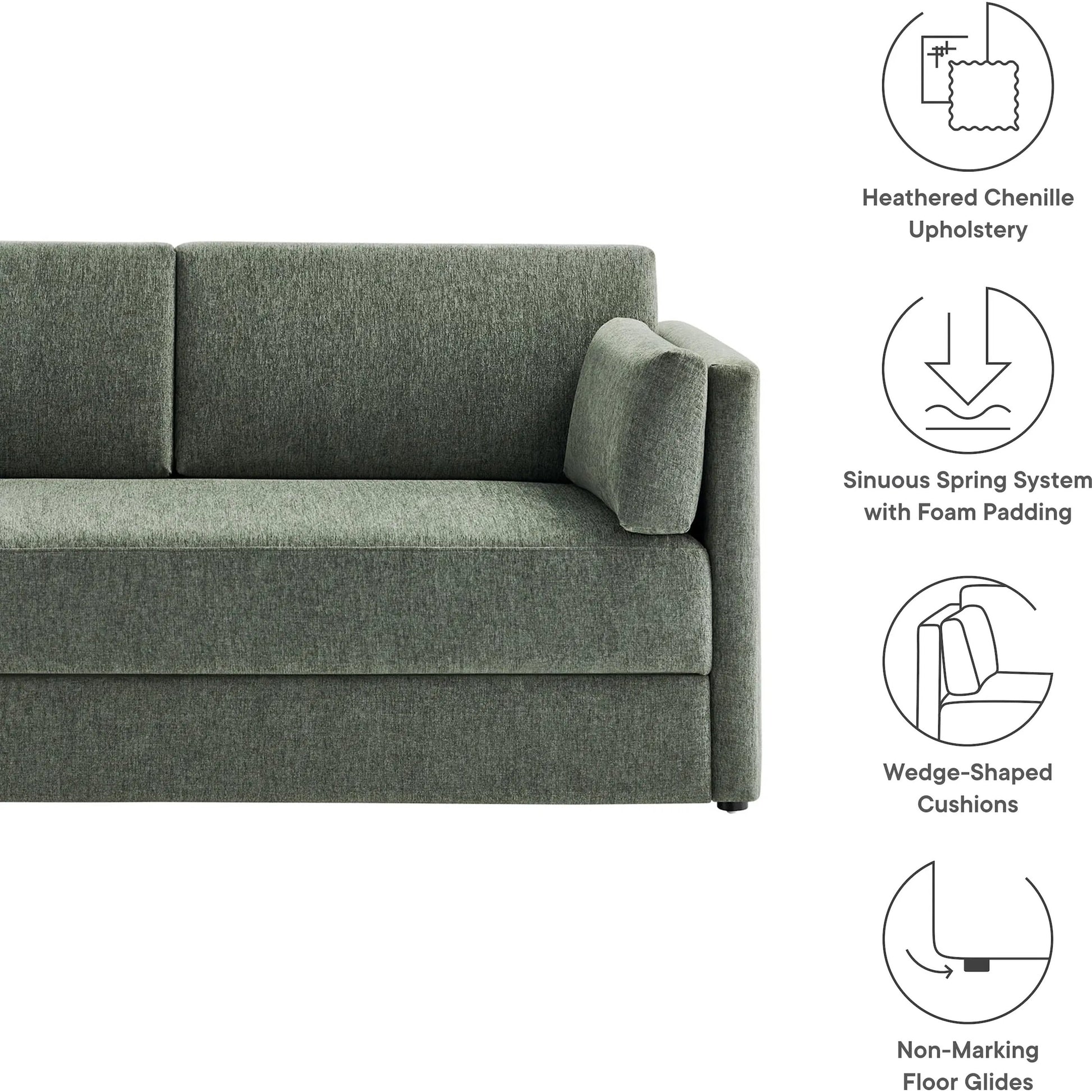 Carlisle Heathered Chenille Sofa by Evans & Londeen. Made from heathered chenille in a transitional style.