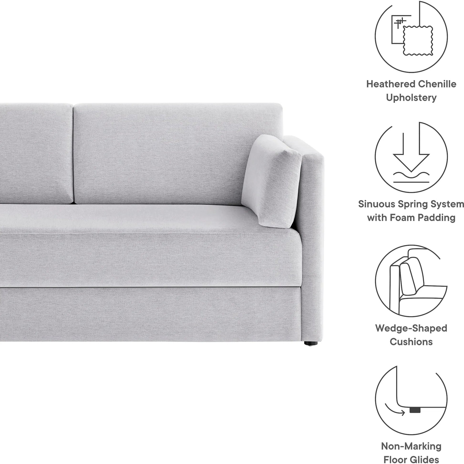 Carlisle Heathered Chenille Sofa by Evans & Londeen. Made from heathered chenille in a transitional style.