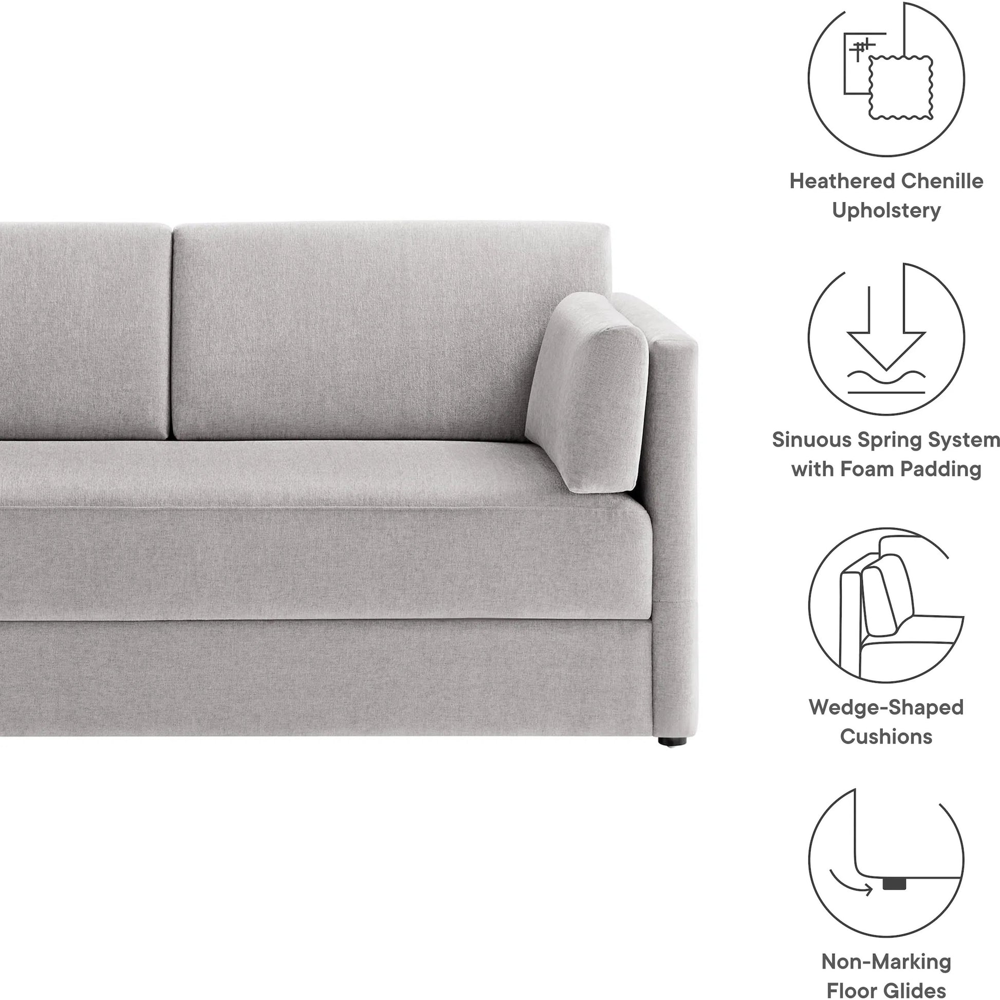 Carlisle Heathered Chenille Sofa by Evans & Londeen. Made from heathered chenille in a transitional style.