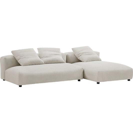 Alcorn 2-Piece Modular Corduroy Sectional Sofa With Chaise by Evans & Londeen. Made from corduroy upholstered in a unique style.