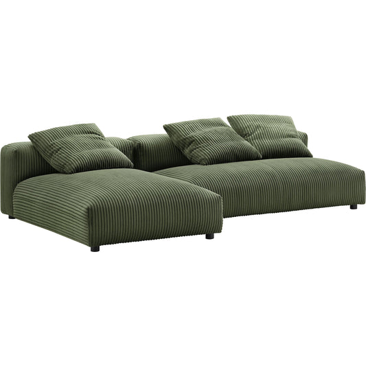 Alcorn 2-Piece Modular Corduroy Sectional Sofa With Chaise by Evans & Londeen. Made from corduroy upholstered in a unique style.