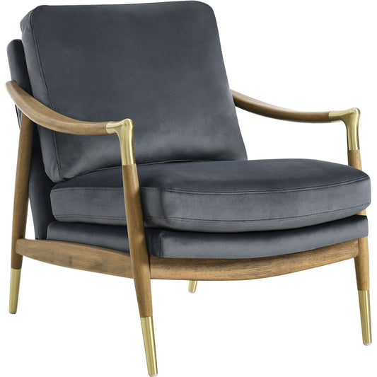 Caswell Accent Armchair by Evans & Londeen. Made from performance velvet in a unique style.