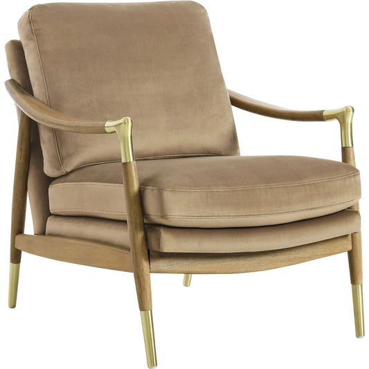 Caswell Accent Armchair by Evans & Londeen. Made from performance velvet in a unique style.