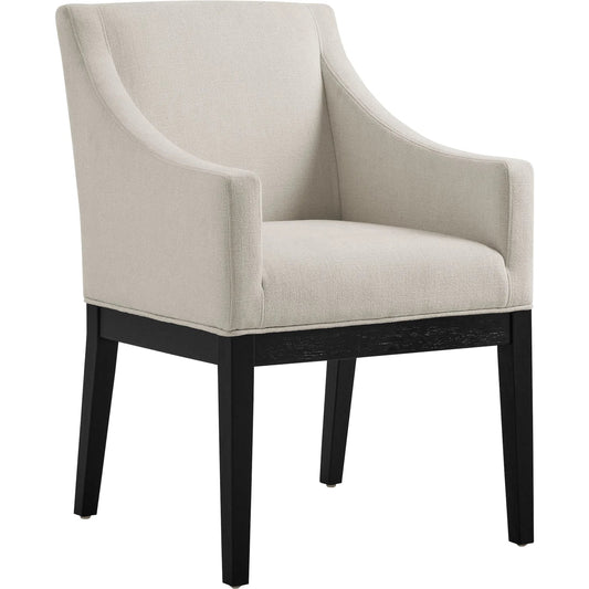 Williamson Dining Armchair by Evans & Londeen. Made from fabric upholstered in a unique style.