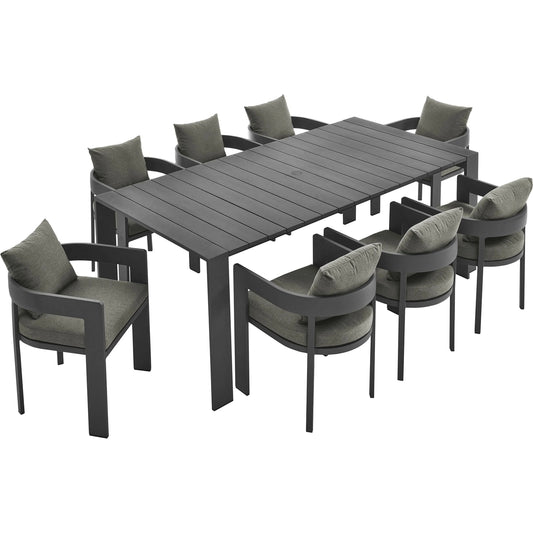 Conejos 9-Piece Outdoor Dining Set by Evans & Londeen. Made from aluminum in a unique style.