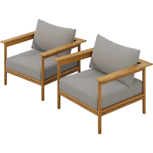 Osawatomie Outdoor Teak Wood Armchair (Set of 2) by Evans & Londeen. Made from teak wood in a unique style.