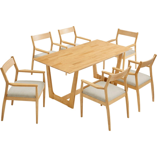 Highpoint 7-Piece Wood Dining Set with Armchairs by Evans & Londeen. Made from wood in a unique style.