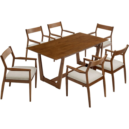 Highpoint 7-Piece Wood Dining Set with Armchairs by Evans & Londeen. Made from wood in a unique style.