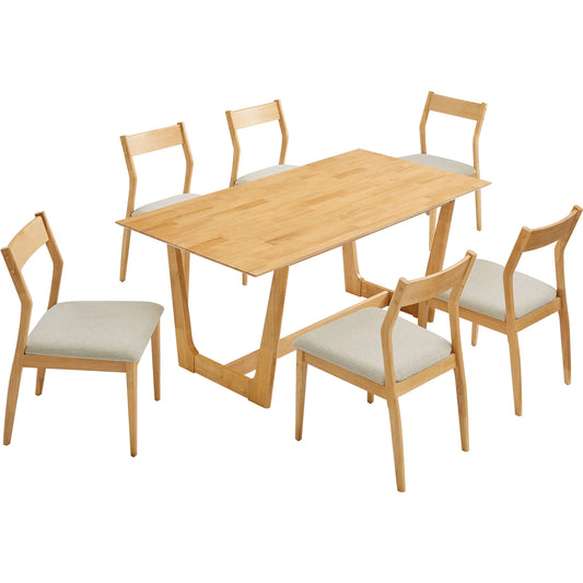 Highpoint 7-Piece Wood Dining Set with Side Chairs by Evans & Londeen. Made from wood in a unique style.