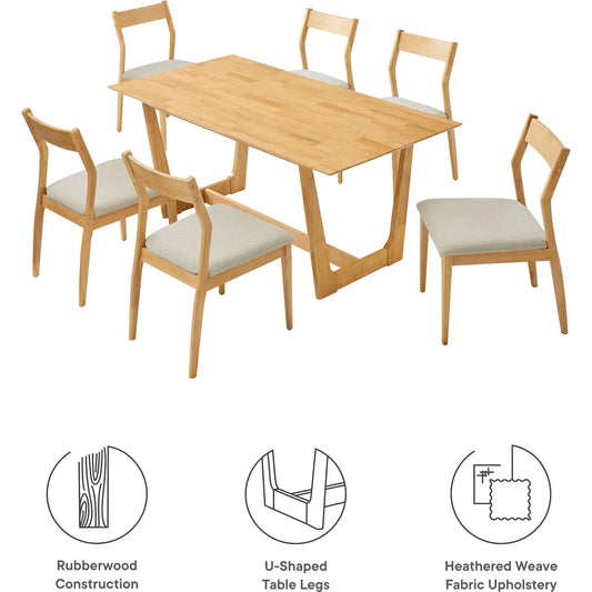 Highpoint 7-Piece Wood Dining Set with Side Chairs by Evans & Londeen. Made from wood in a unique style.