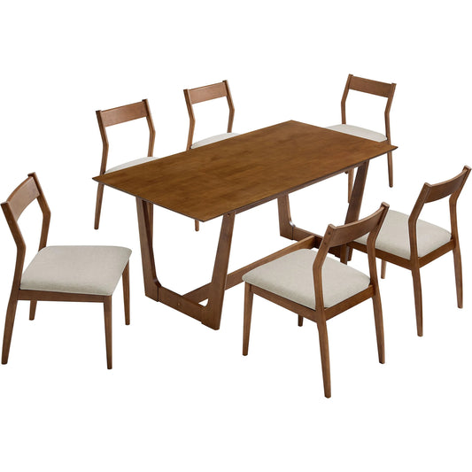 Highpoint 7-Piece Wood Dining Set with Side Chairs by Evans & Londeen. Made from wood in a unique style.