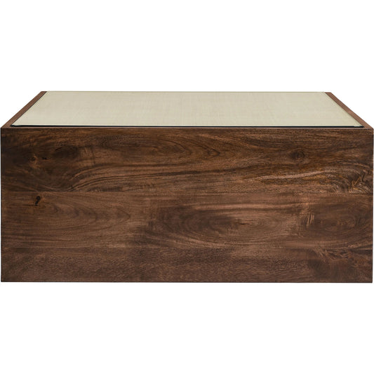Manhattan Square Wood Rattan Coffee Table by Evans & Londeen in walnut. Made from wood rattan in a unique style.